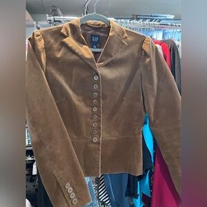 GAP Women's Golden Brown (Caramel) Velvet Blazer